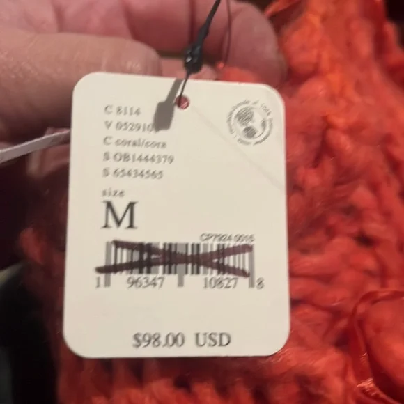 Free People Be There Oversized Chunky Cableknit Pullover Sweater in Coral - Picture 7 of 7